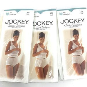 Vintage Jockey Women's 100% Cotton Briefs lot of 3 pairs size 8TG